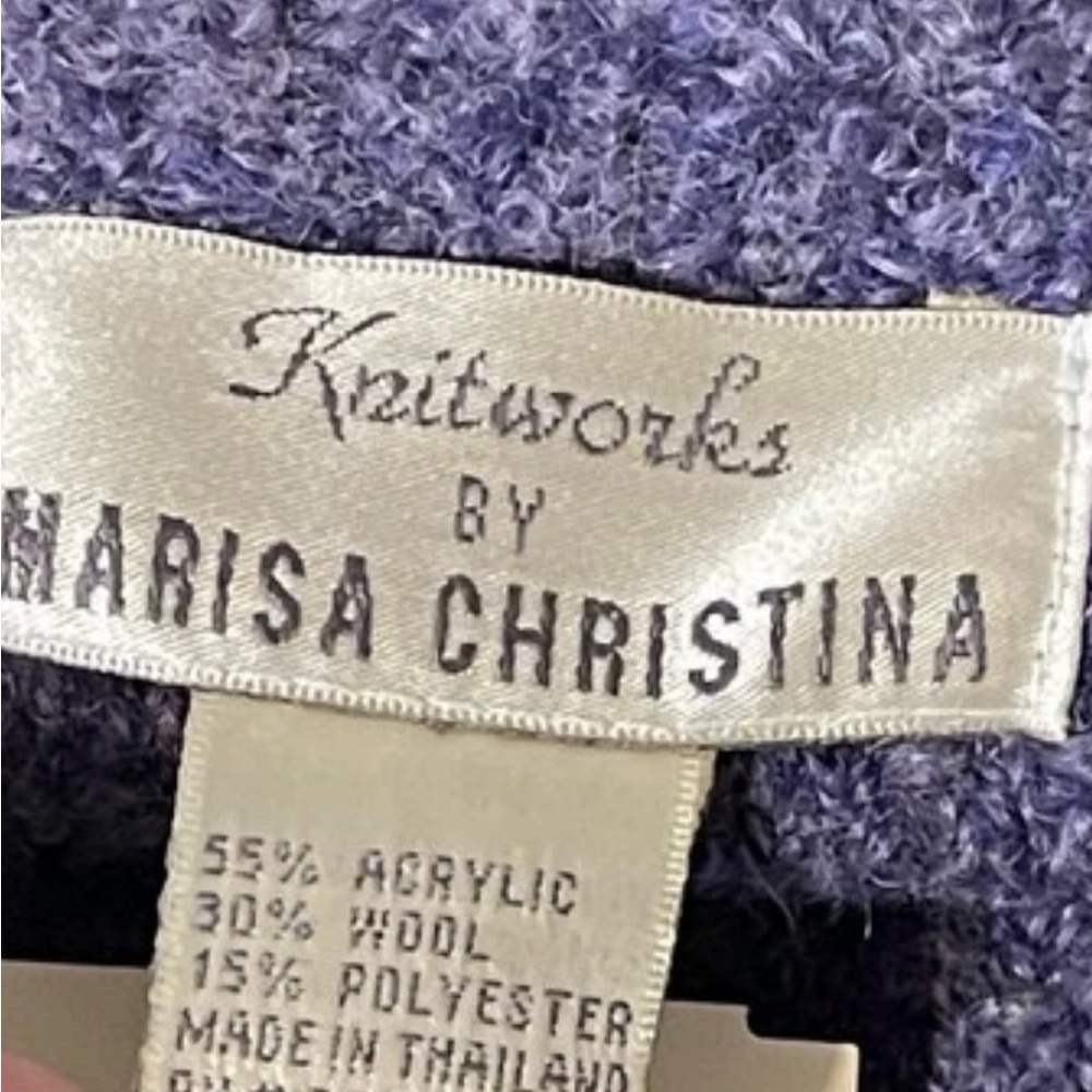 Knitworks Purple Button Front Jacket Sweater Cozycore Grannycore Medium NWT - Picture 8 of 10